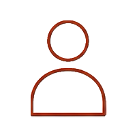 Simple line drawing of a person icon with a circle for the head and a curved line for the shoulders.