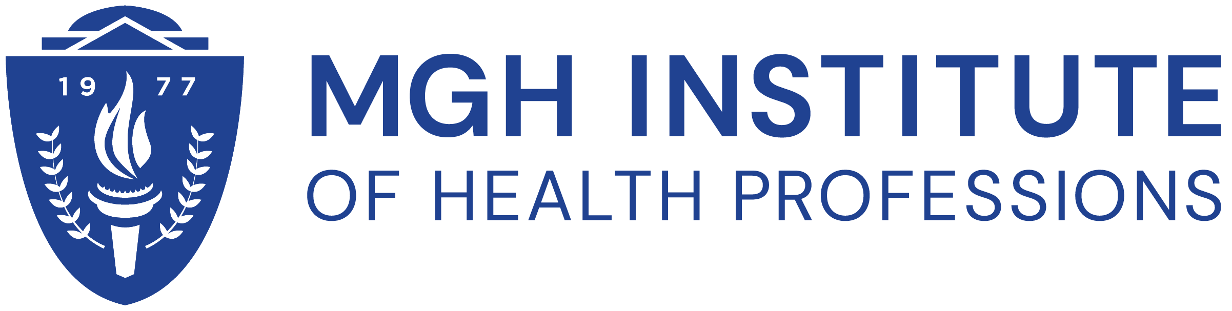 A blue MGH Institute of Health Professions logo