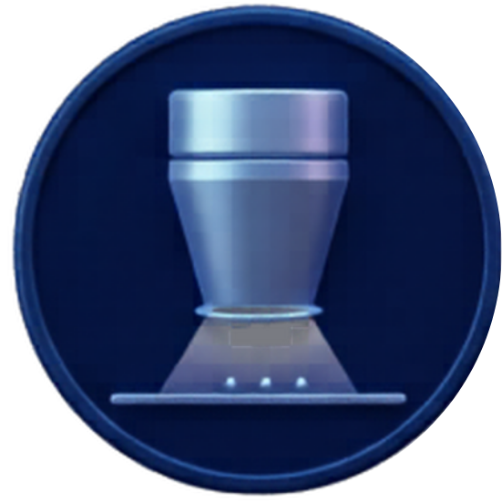 Icon of a smart toilet with a lid, on a blue circular background.