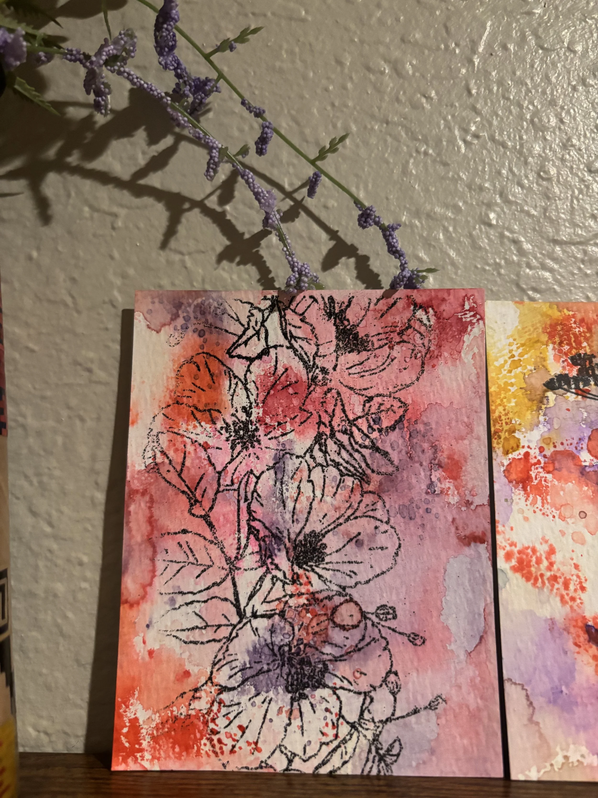 Flower card set of 4