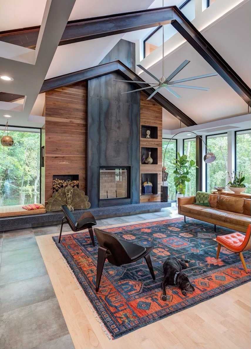 Raw Steel Fireplace Surround • Storybook - design • Sophie Piesse - Architect • Dann Carnes - Fireplace Editions