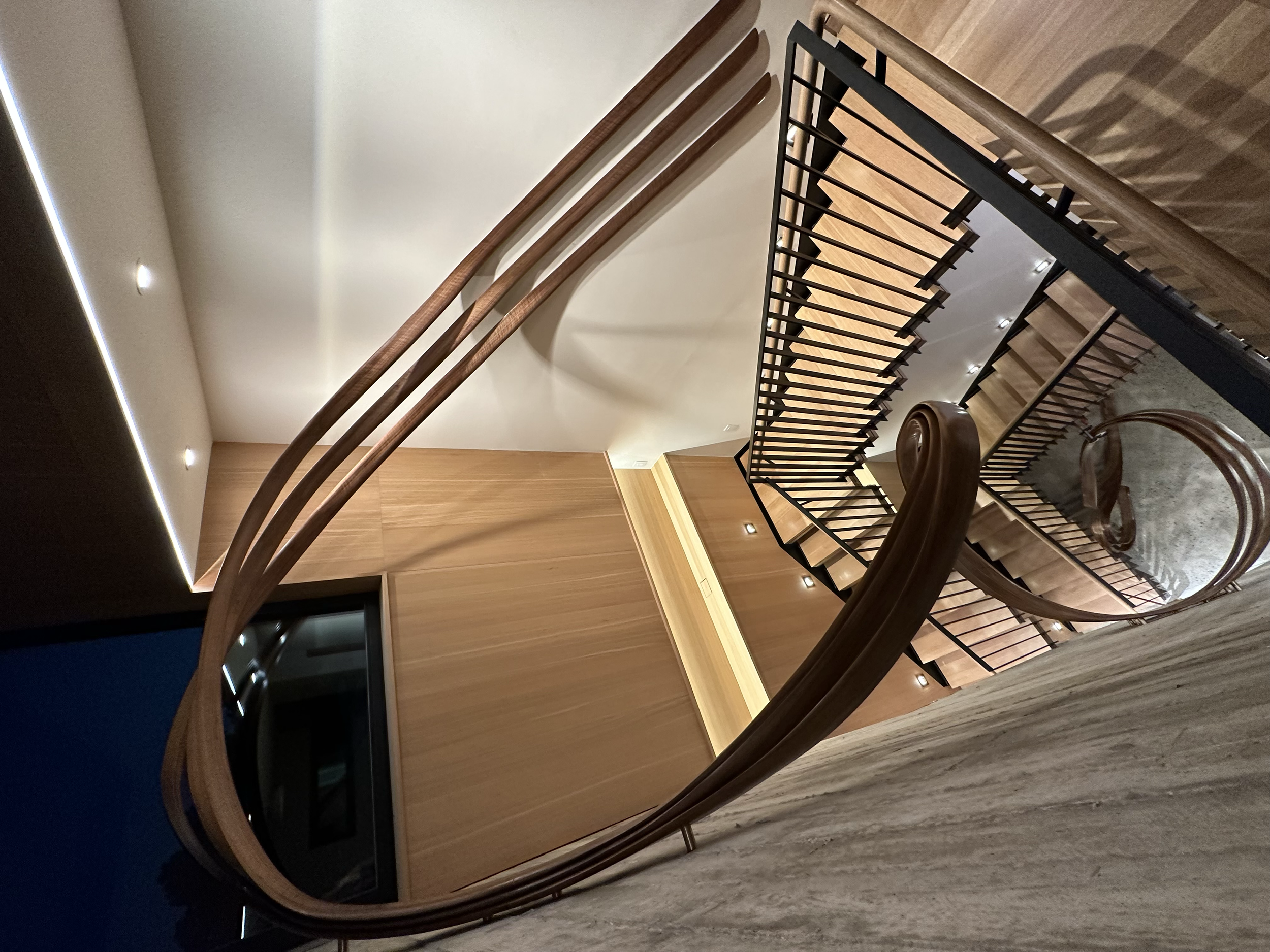 geometric patterned guardrail & staircase system • Storybook w/ Leo Gaev Metalworks - design • Newphire - Architect