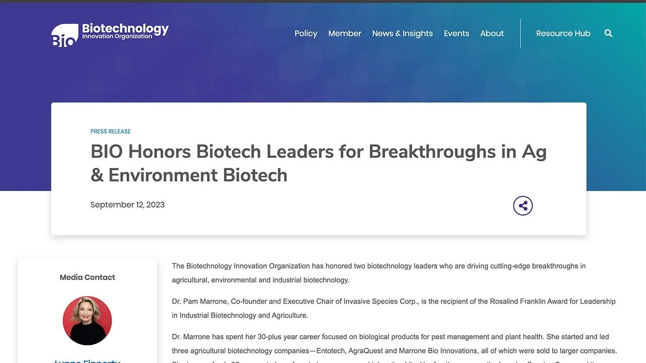 BIO Honors Biotech Leaders for Breakthroughs in Ag & Environment Biotec