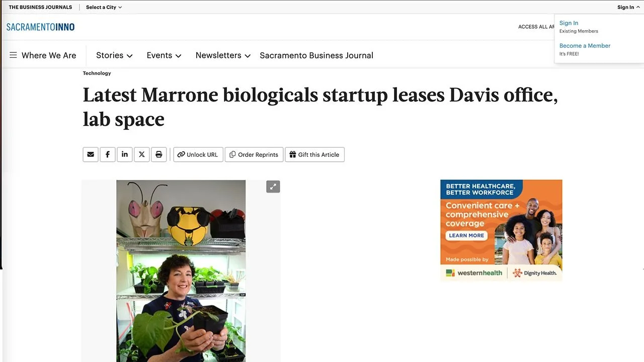 Latest Marrone Biologicals Startup Leases Davis Office, Lab Space