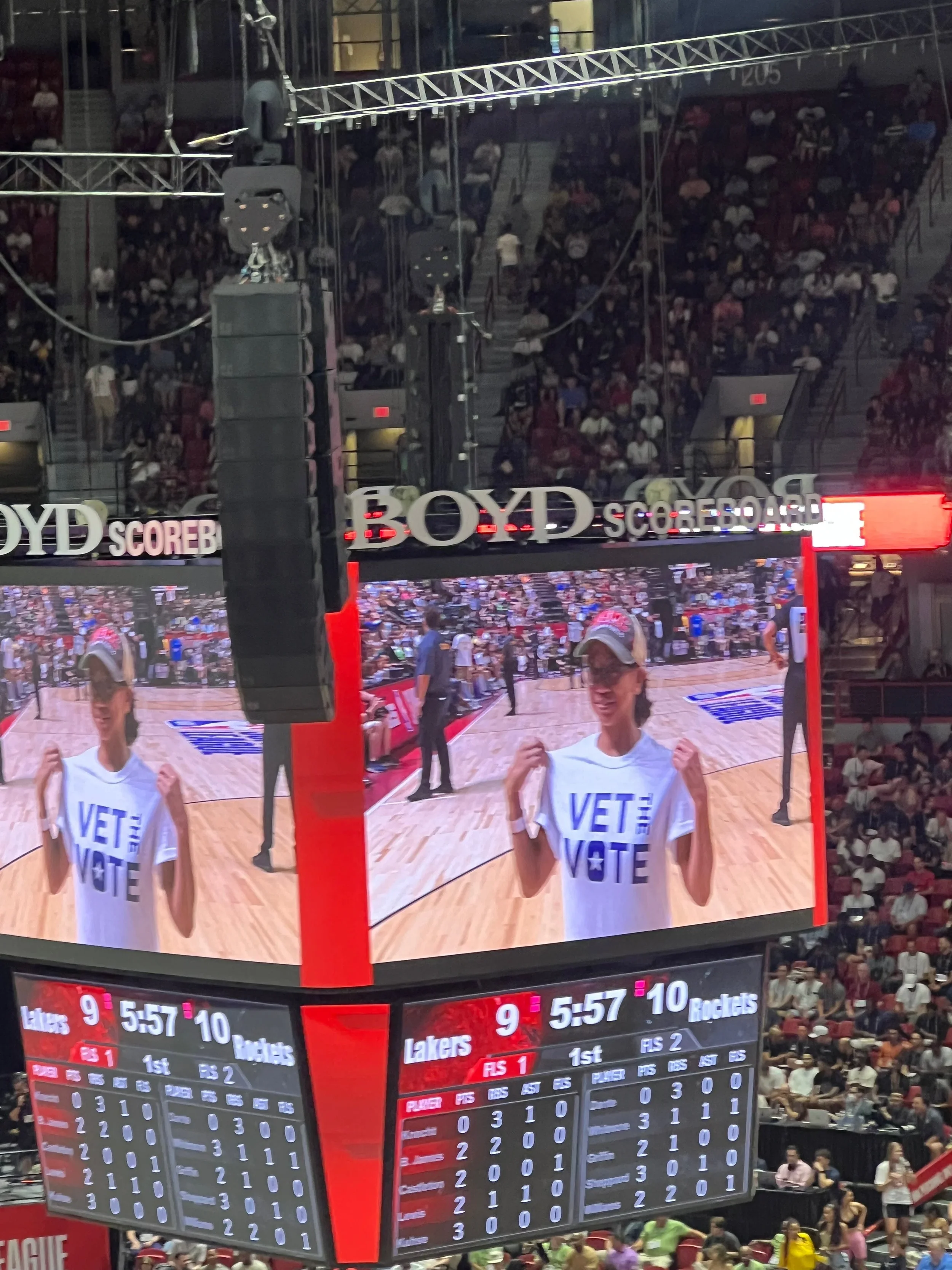 Vet the Vote attends an NBA game