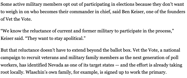 We know the reluctance of current and former military to participate in the process (of voting) - Ben Keiser