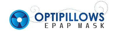 Optipillows logo with a circular blue icon and the text 'Optipillows EPAP Mask'