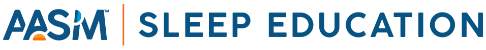 PASM Sleep Education logo with blue and orange text.