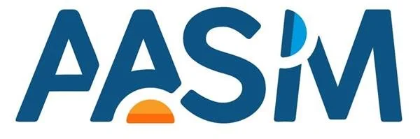ASME logo with stylized white uppercase letters on a dark background, featuring blue and orange accents.