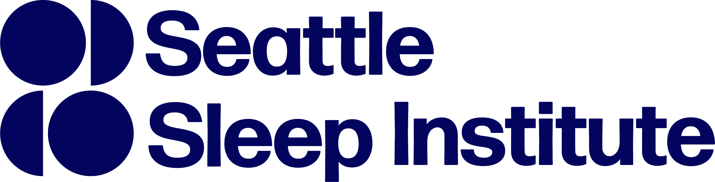 Logo of Seattle Sleep Institute, featuring bold blue text and circular icon elements.