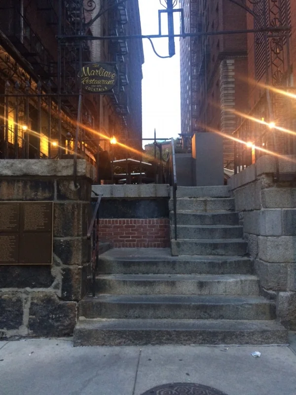 Steps to the Province House stables and rear grounds, located near DTX today