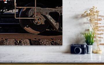 The Other Way to Travel fine art print framed above a fireplace mantel in a living room