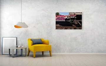 The Other Way to Travel fine art print framed above a chair in a bedroom