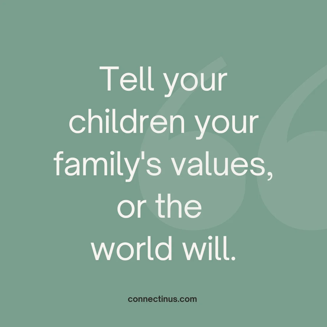 The world is very loud about what it values. Fast. Cool. Perfect. More.⁠
⁠
You don't have to be louder. You just have to be clearer &mdash; and earlier.⁠
⁠
A value your child can say out loud is a value they can actually live. Name them. Say them out