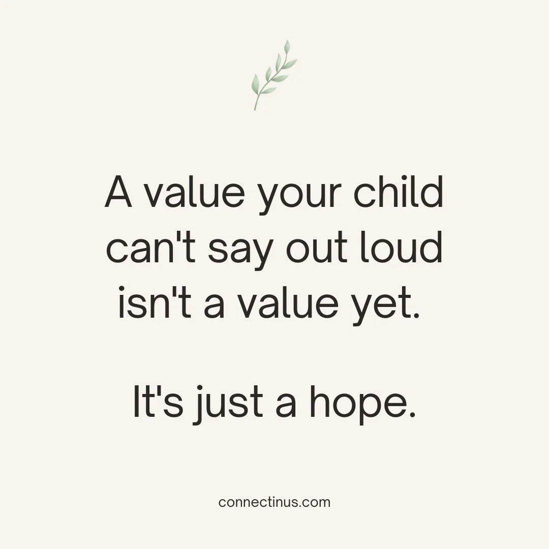 Most families have values. Fewer families have words for them.⁠
⁠
The difference shows up when your kid is in a hard moment and needs something to reach for &mdash; and what they reach for is whatever language they've heard often enough to borrow.⁠
⁠