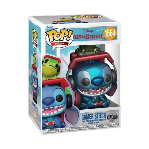 Lilo & Stitch Gamer Stitch Metallic Funko Pop! Vinyl Figure Plus