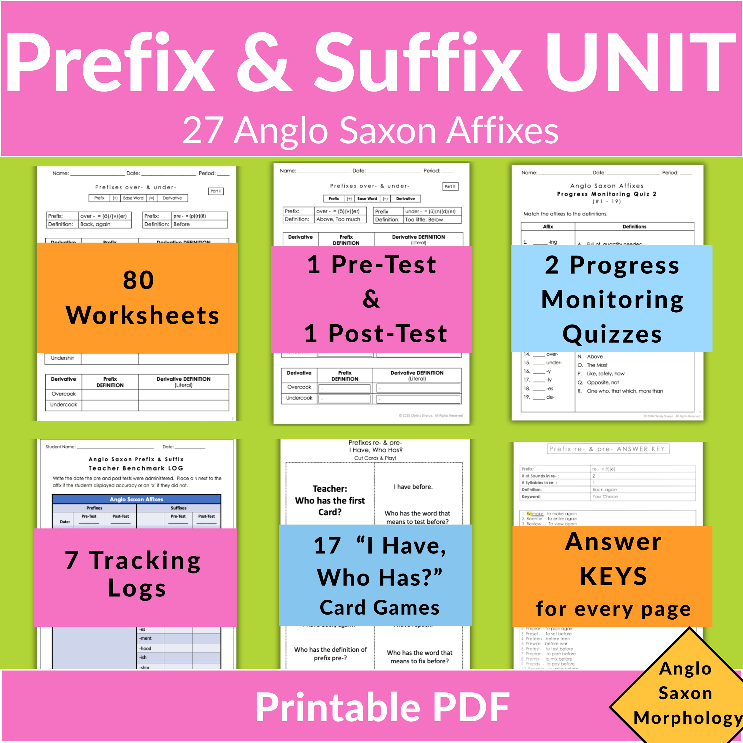 Anglo-Saxon Morphology: 27 Affix Unit