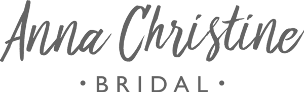 Text reading 'Anna Christine Bridal' on a black background.