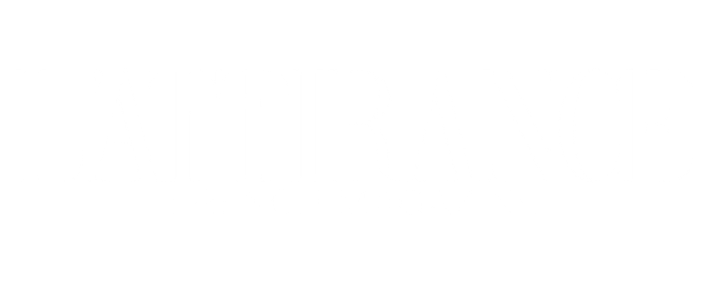Logo for L'ATTRANCE French Magazine in white text on black background