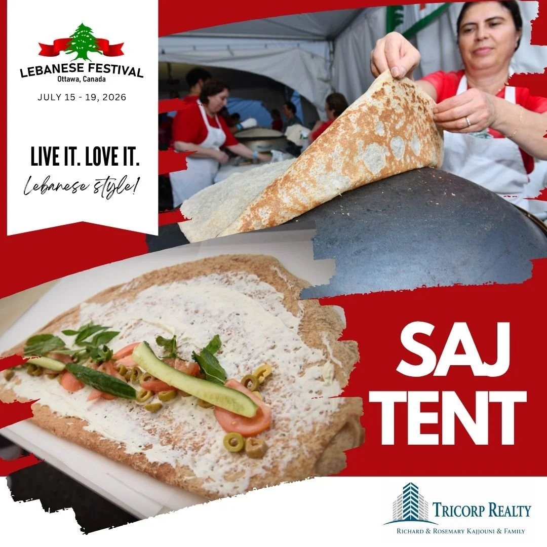 A true staple of the Ottawa Lebanese Festival &mdash; Saj bread!

The Tricorp Realty Saj Tent is home to our beloved "saj" bread, prepared fresh before your eyes using a time-honoured tradition passed down through generations. Warm, delicio