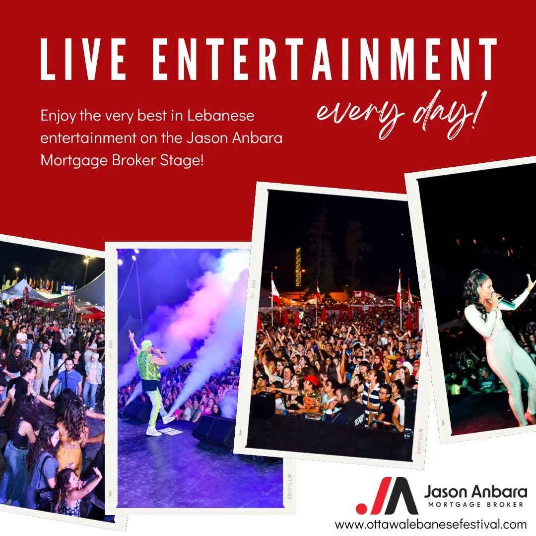 The main stage is back - TONIGHT! 

The jasonanbara_Mortgage Broker stage is packed with the best in Lebanese entertainment all festival long. 

LIVE IT. LOVE IT. LEBANESE STYLE!