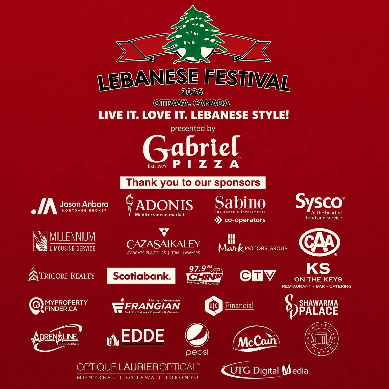 ❤️ THANK YOU TO OUR INCREDIBLE SPONSORS! 🇱🇧

The 2026 Ottawa Lebanese Festival was an unforgettable celebration of culture, community, and tradition and none of it would have been possible without the unwavering support of our incredible sponsors