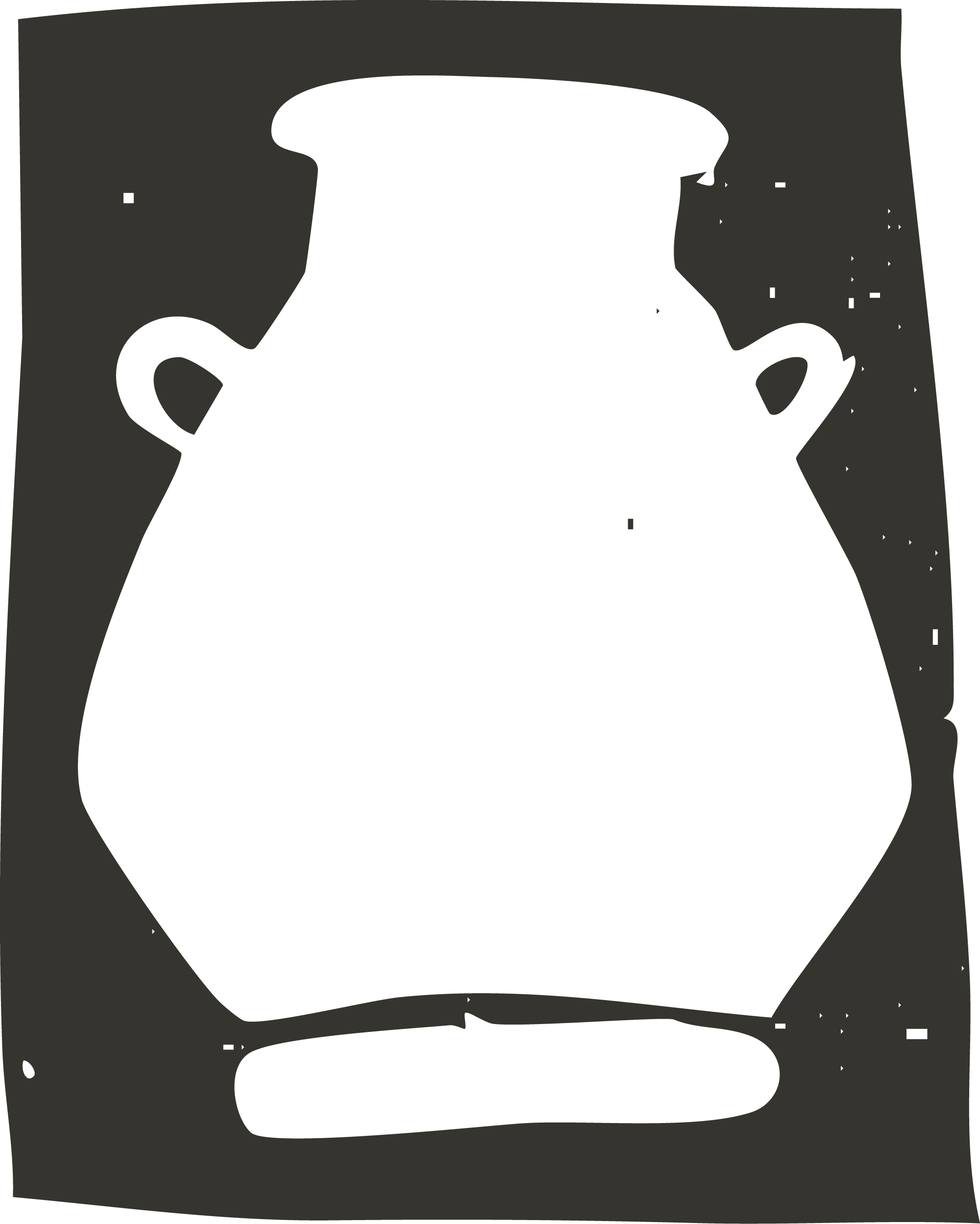 White silhouette of a vase with against a dark background