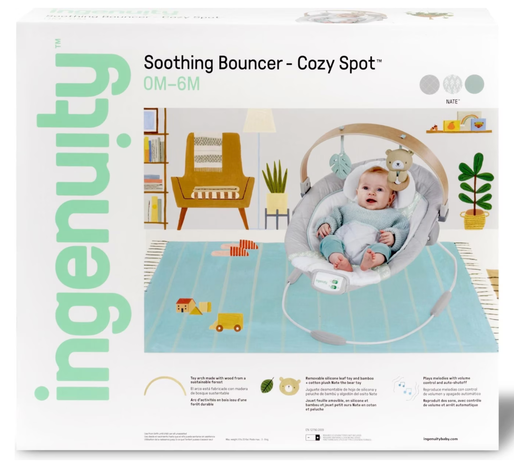 Ingenuity Cozy Spot Bouncer box packaging