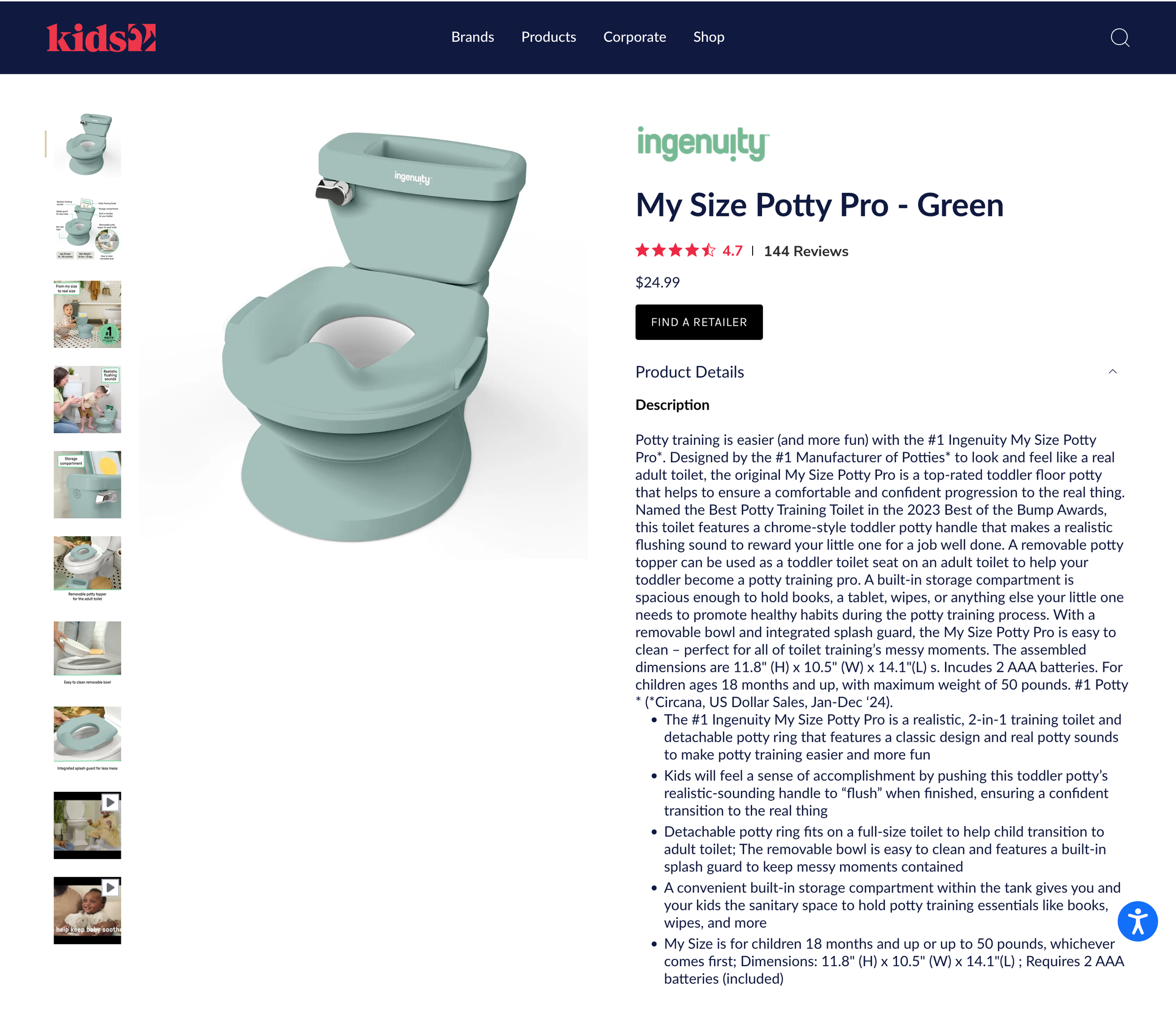 Image and product description of Summer by Ingenuity My Size Potty Pro