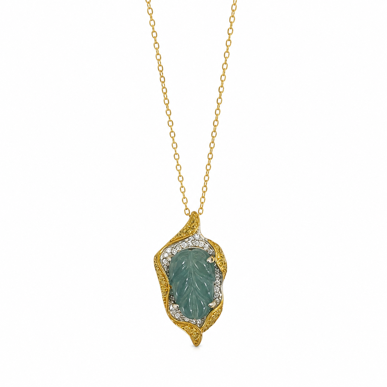 Gold Silver Jade Necklace