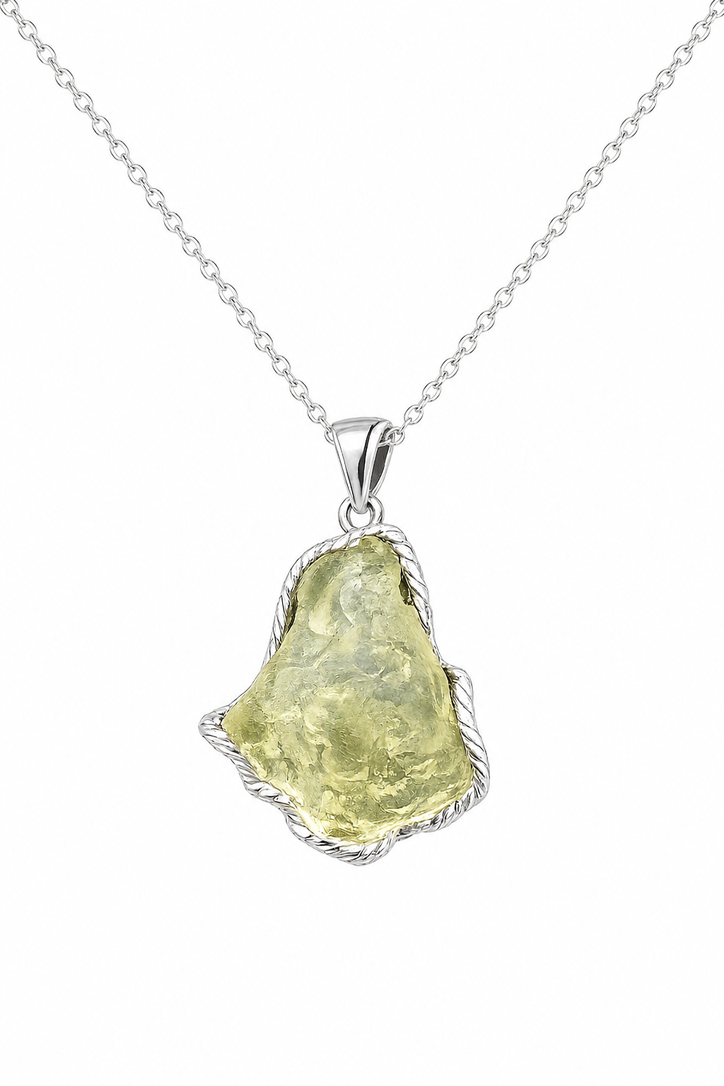 Golden Libyan Meteorite Pendant Necklace