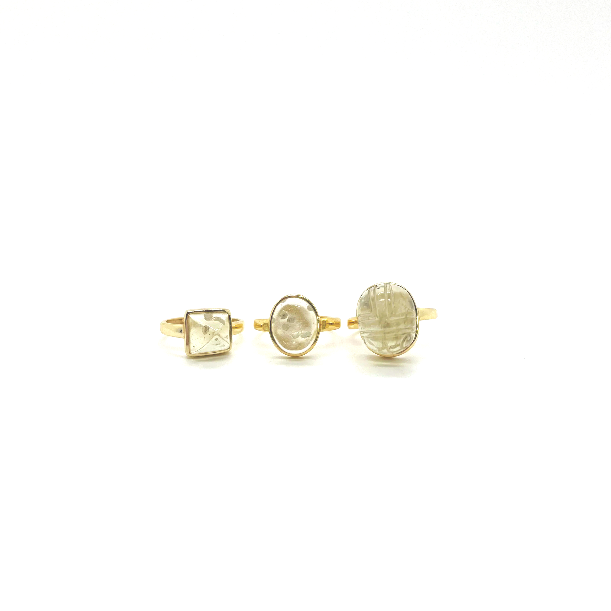 Golden Libyan Meteorite Rings