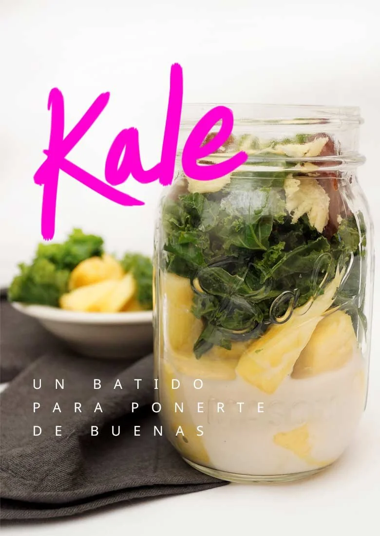 Un batido de kale y jengibre para ponerte de buenas.