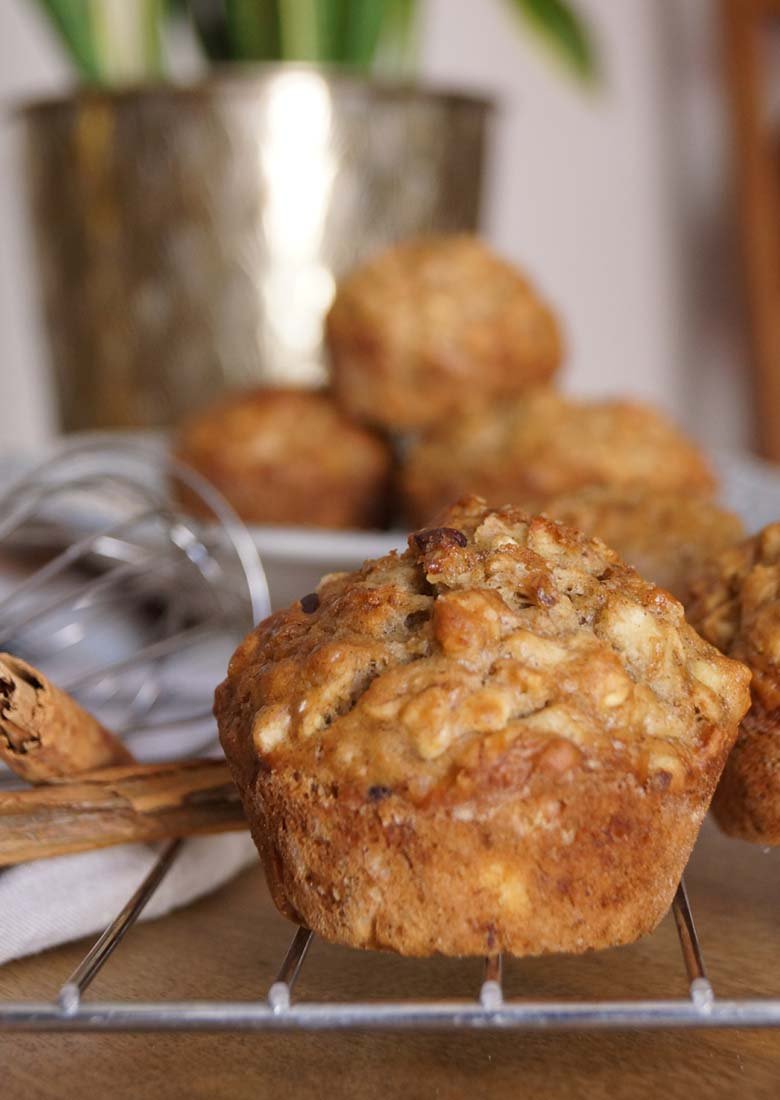 Muffins de plátano y avena.