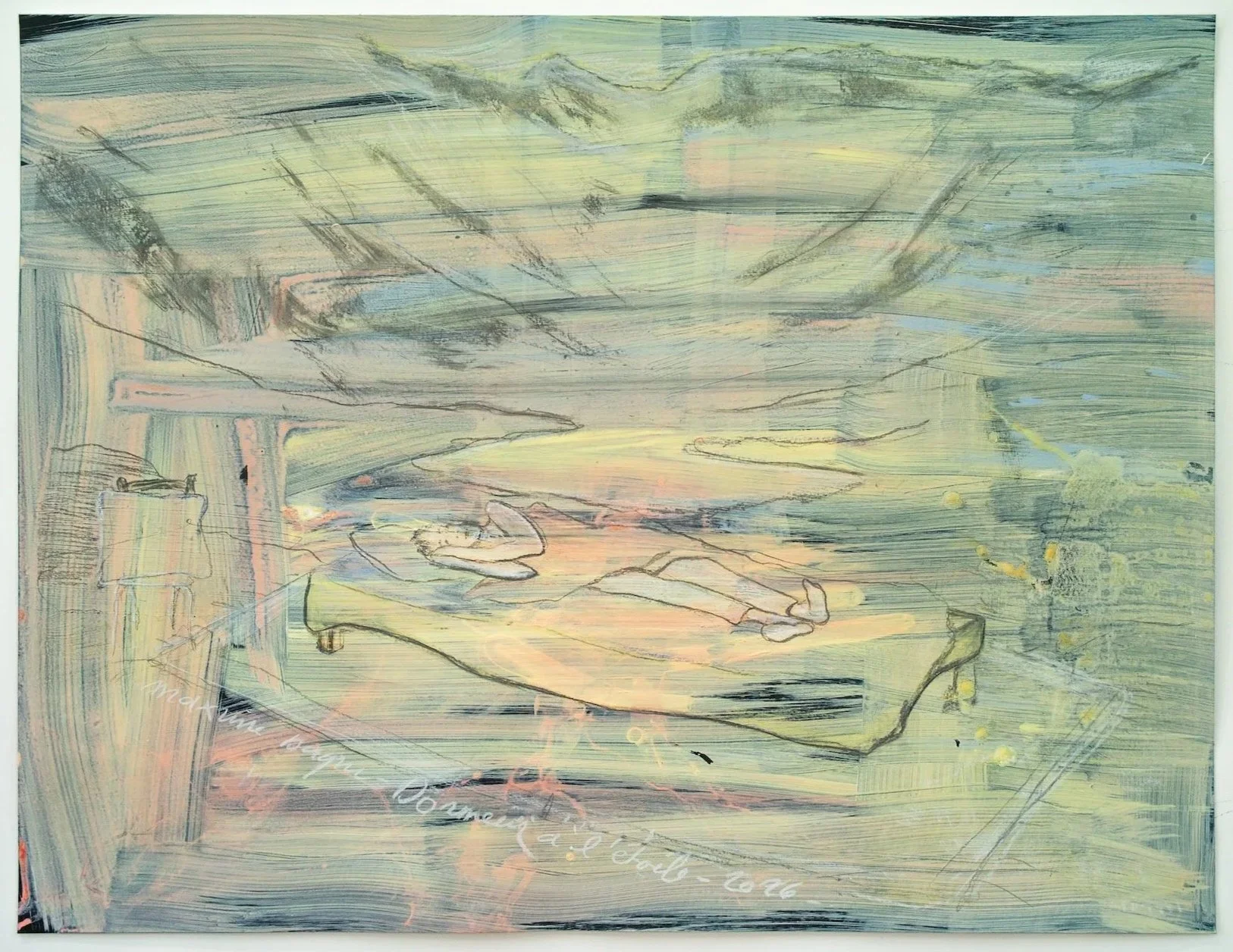 *Dormeur à l'étoile*, technique mixte, 49 x 64 cm / 2026