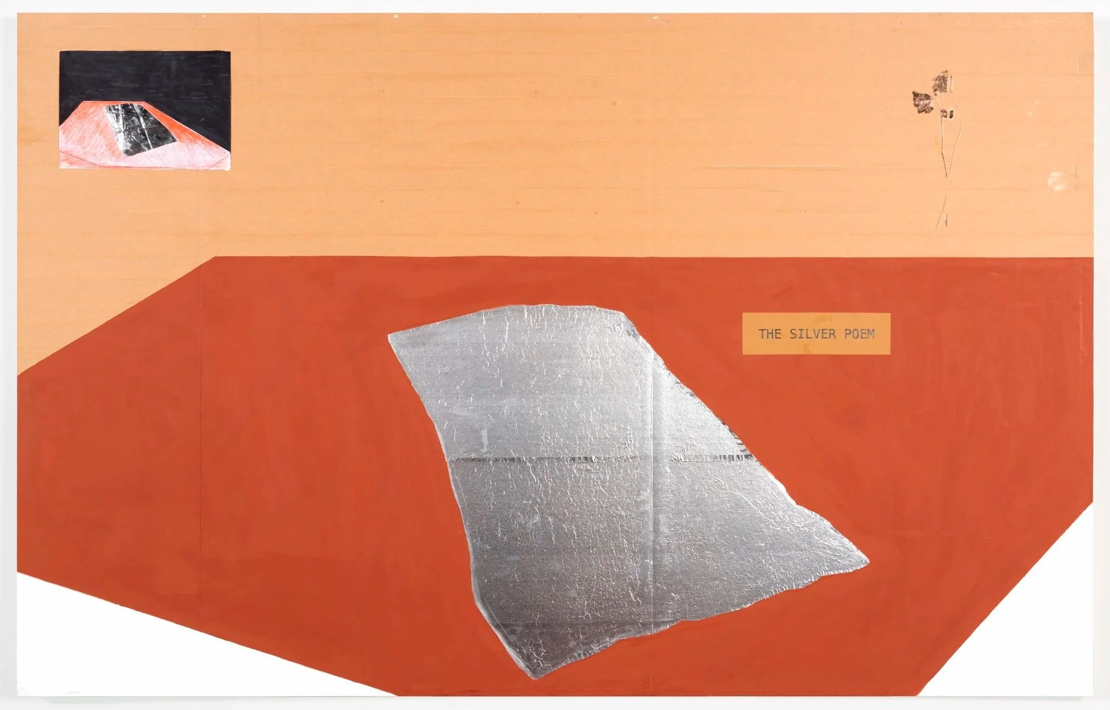*The Silver Poem*, 2022. Collage sur bois / 194 x 120 x 5 cm.