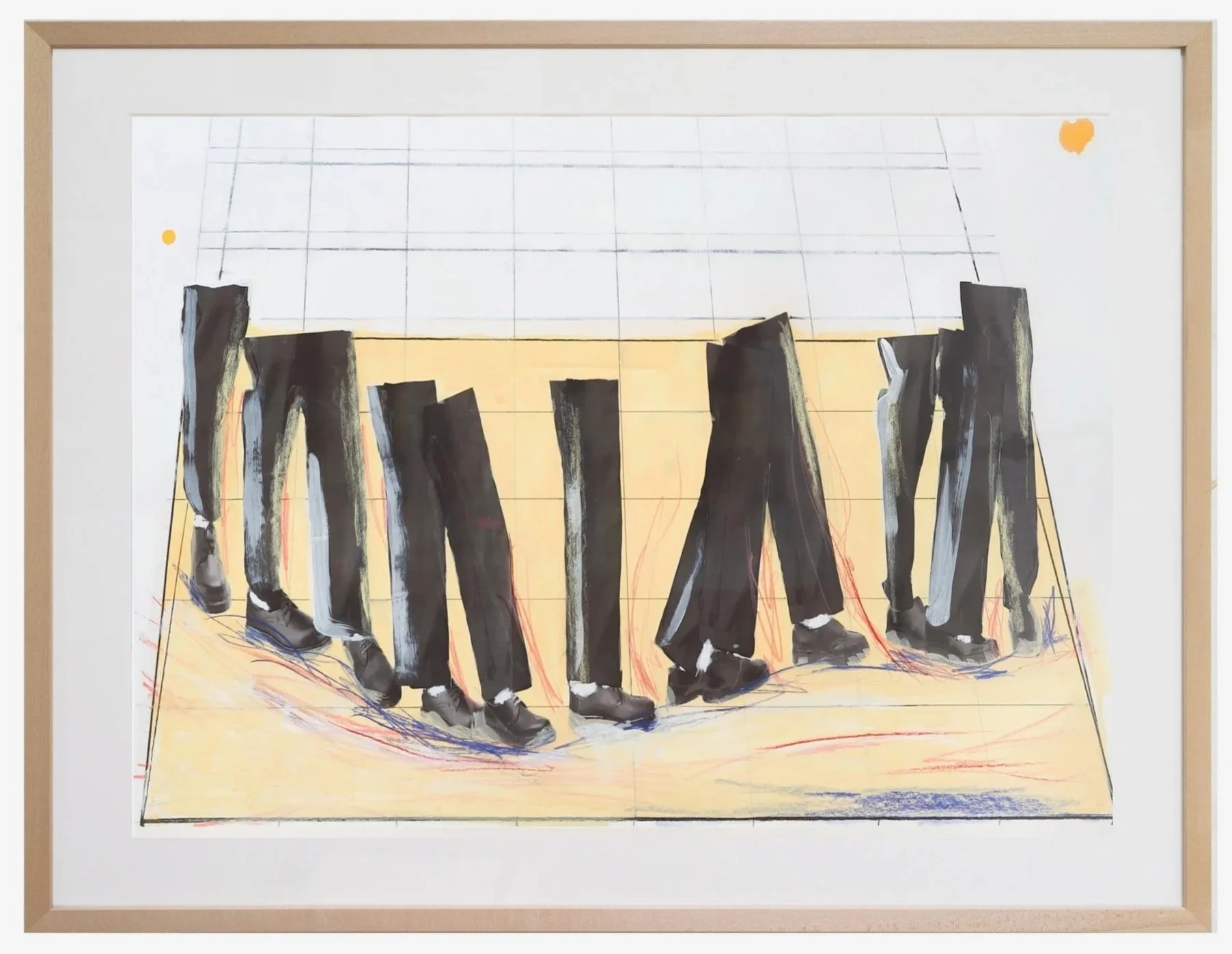 *Figurantes*,2024. Technique mixte / 77,5 x 63 cm (cadre inclus).