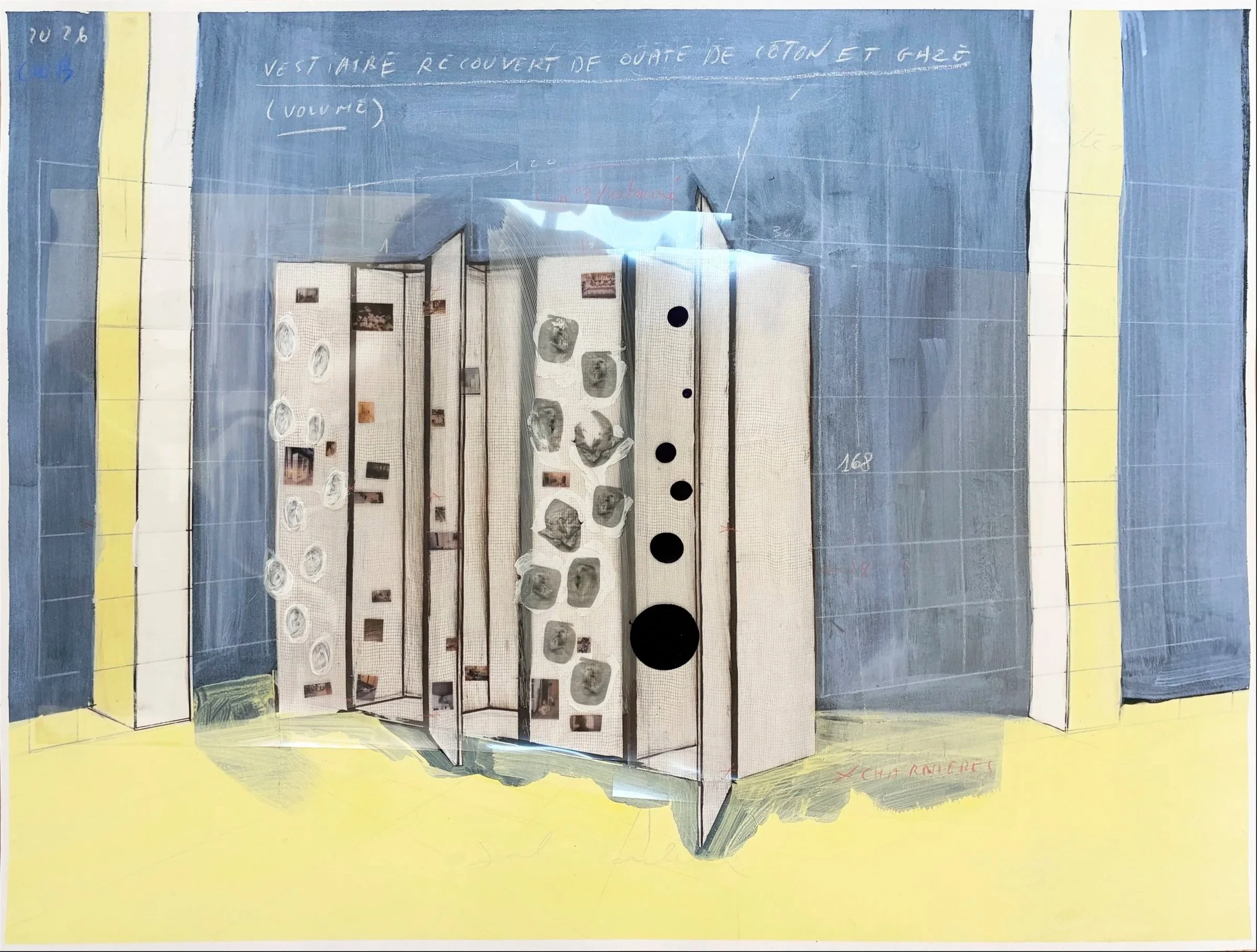 *Night Work*, 2026. Technique mixte / 49 x 64 cm.