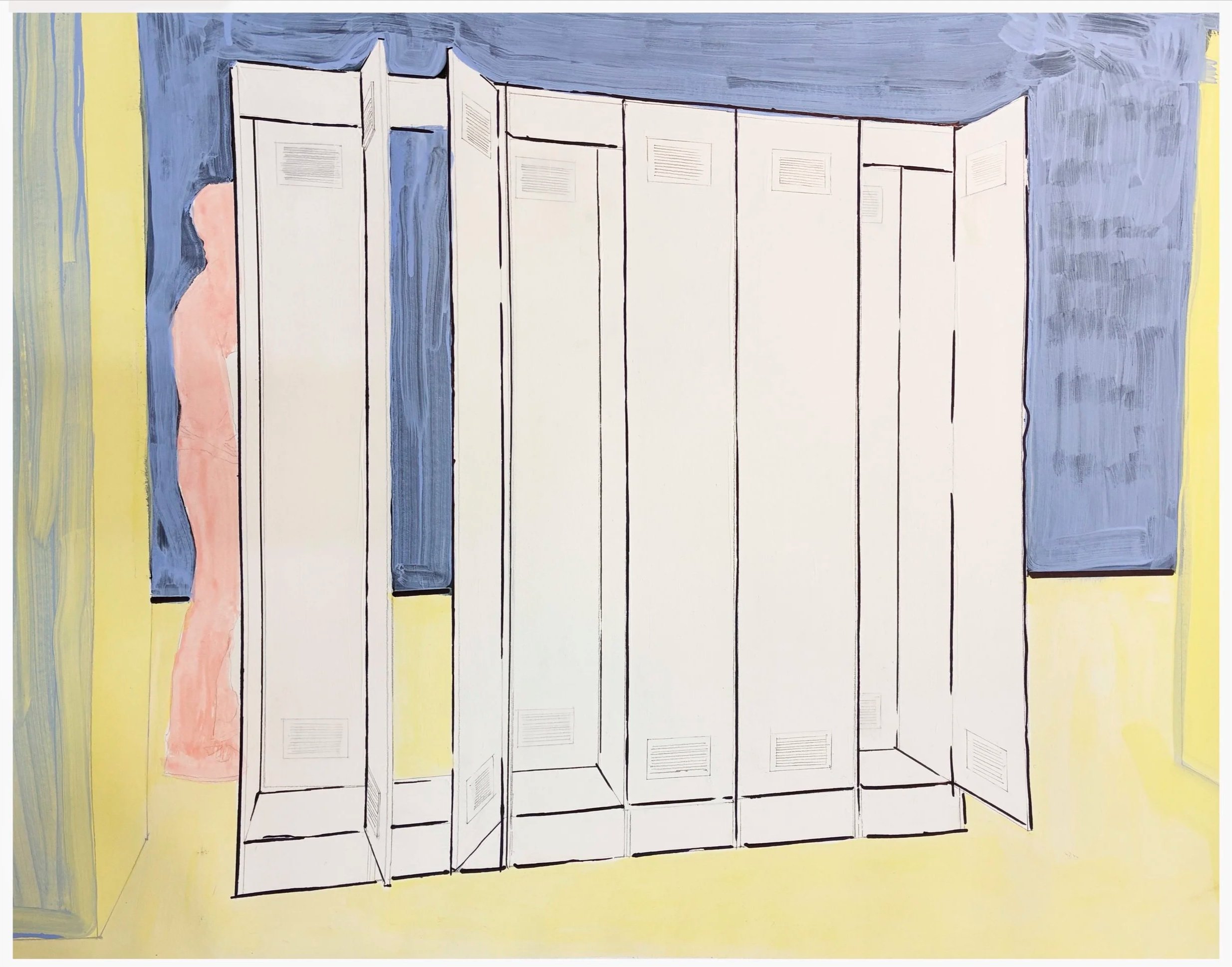 *Night Work 2*, 2026. Technique mixte / 49 x 64 cm.