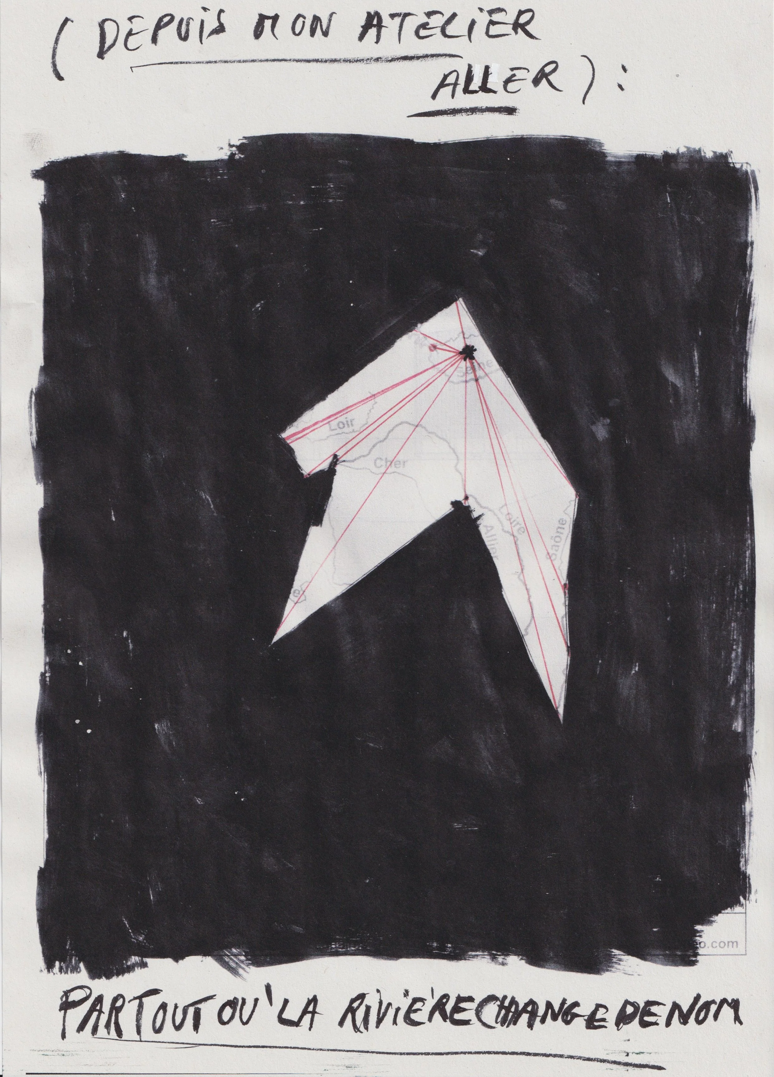 *Wherever River*, 2021. Encre sur carte / 21 x 29,7 cm.