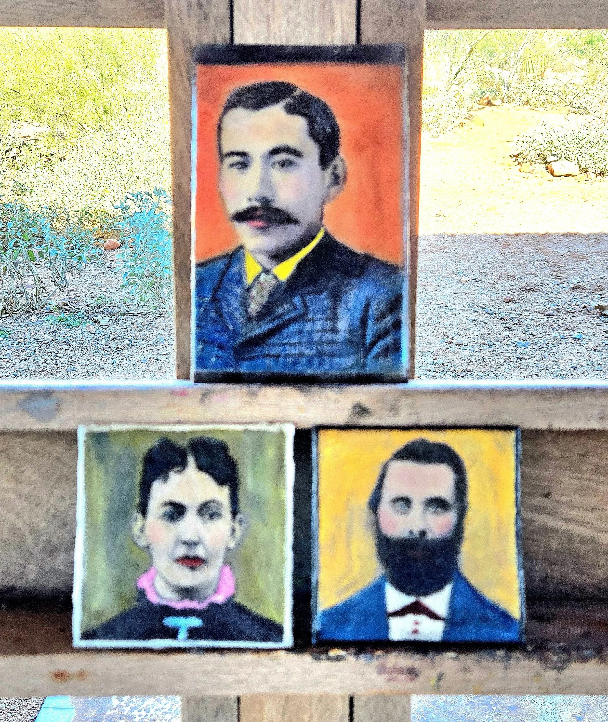 The family - Millard, Irene and Hutch
Encaustic/oil on metal
2026