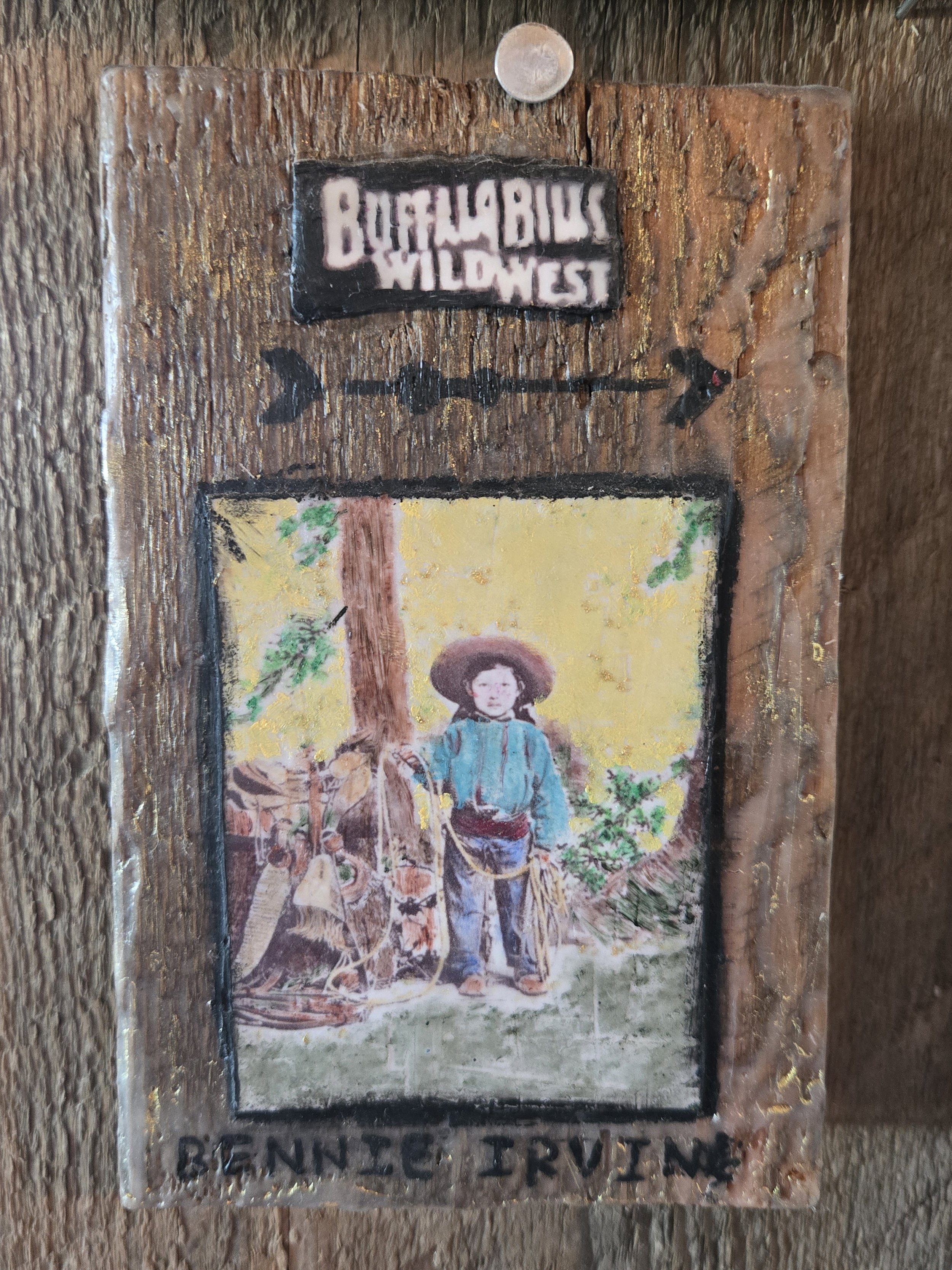 Little Bernie from Buffalo Bill's Rough Riders
Encaustic/oil on wood
2025