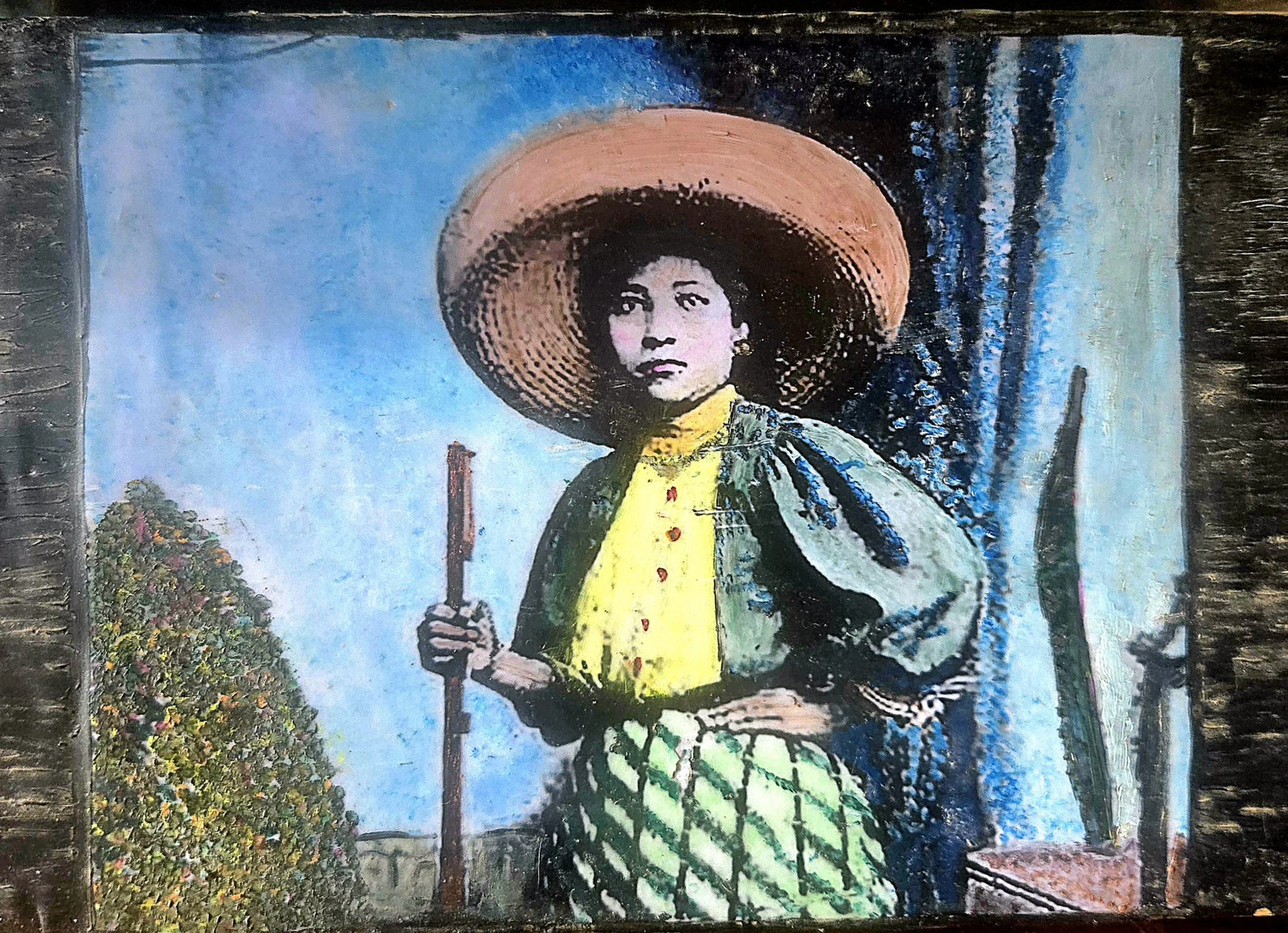 Adelita Estoica
Encaustic/oil on cigar box
2025