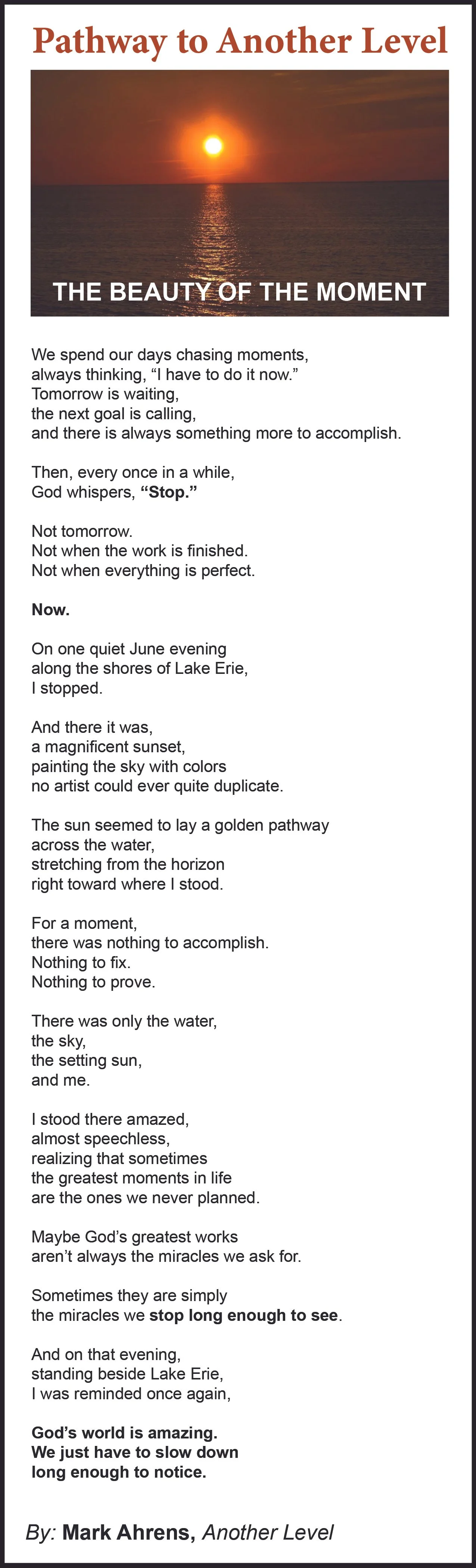 Pathway to Another Level Poem