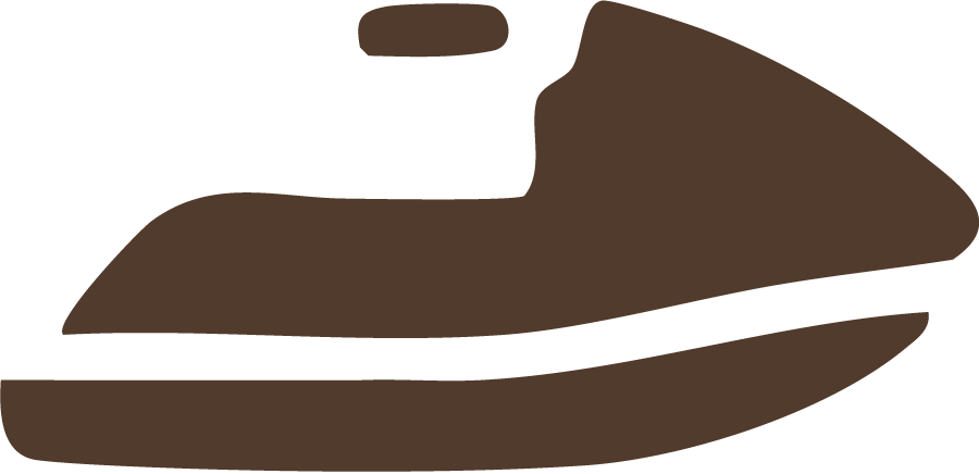 Simplified illustration of a brown boat with a sail, viewed from the side.