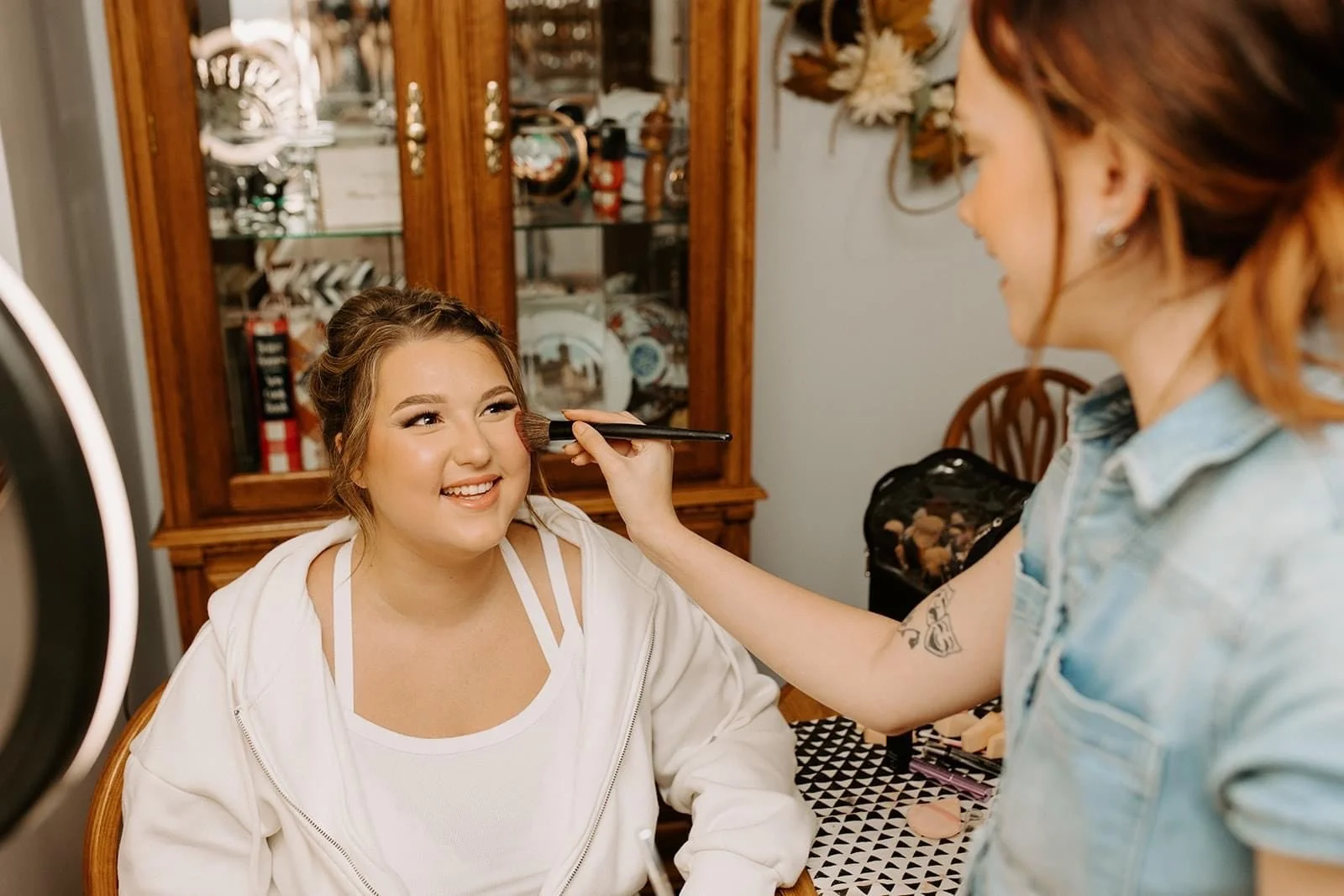Bride with natural bridal hair and makeup in Indianapolis, Indiana