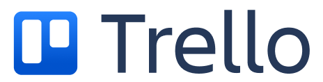Trello logo with blue icon and black text