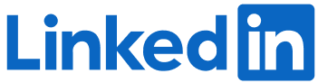 LinkedIn logo in blue and white