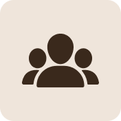 Icon of three people silhouettes representing a group or community