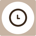 Clock face showing the time with a minimalistic design